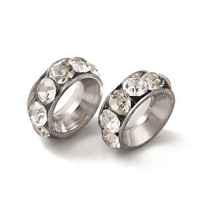 202 европейские бусины из нержавеющей стали со стразами STAS-E192-10P-1