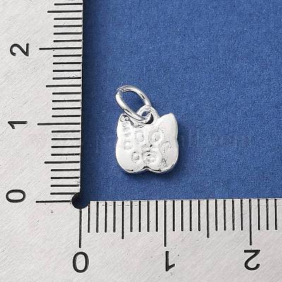 Изящные серебряные подвески в форме кошки с соединительными кольцами STER-H118-05S-1