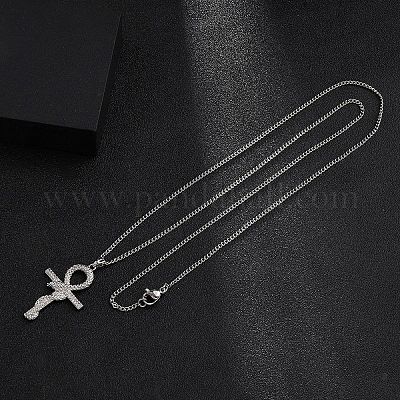 Ожерелья с подвеской из латуни с микропаве и кубическим цирконием NJEW-M211-03D-P-1