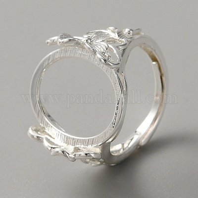 Регулируемая латунные сеттинги площадку кольцо KK-WH0045-037S-1