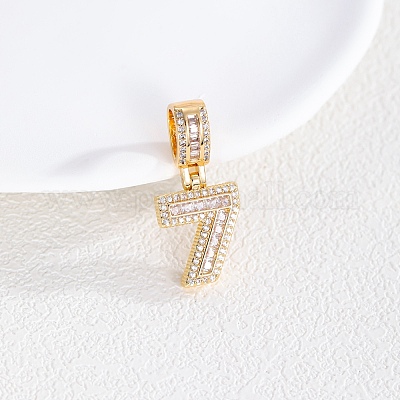 Европейские подвески из латуни с прозрачным кубическим цирконием KK-R003-01G-07-1