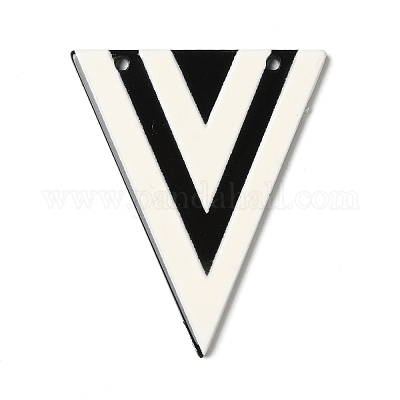 Черно-белые акриловые подвески с вышивкой OACR-S144-02C-1