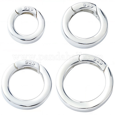 4 шт. 4 стиля 925 кольца с пружинным затвором из стерлингового серебра STER-SC0001-51-1