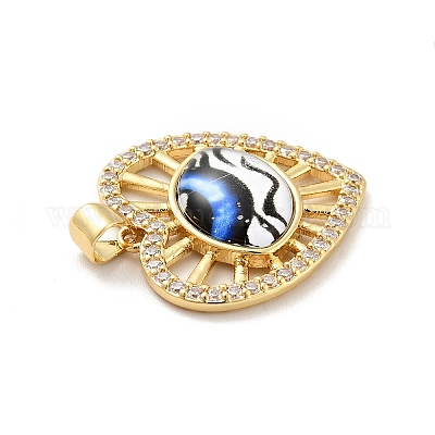 Подвески в форме сердца из латуни с прозрачным кубическим цирконием KK-G419-11G-03-1