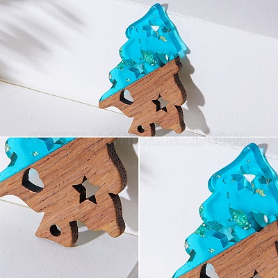 Прозрачные и непрозрачные подвески из смолы и ореха RESI-SZ0001-02-1