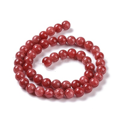 Gefärbt natürliche Jade Perlen Stränge&nbsp;G-D434-8mm-08-1-1