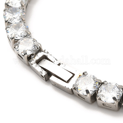 Теннисное ожерелье из прозрачного кубического циркония NJEW-E038-10B-P-1
