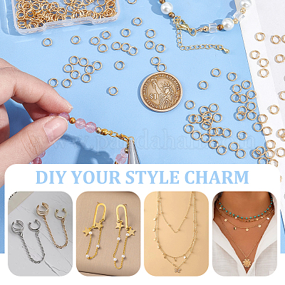 300 шт. Открытые соединительные кольца из нержавеющей стали 304 STAS-UN0058-56G-01-1