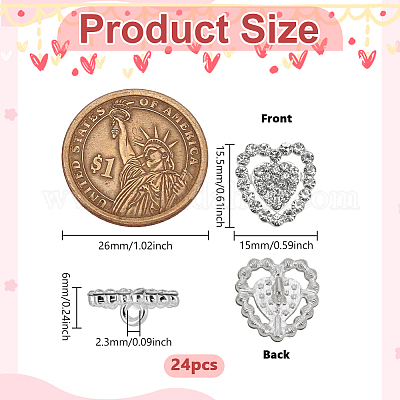 24 шт. стеклянные пуговицы со стразами BUTT-FG0001-51-1