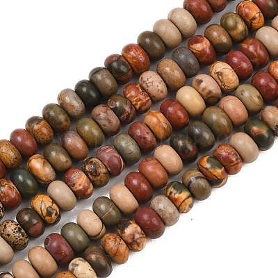 Натуральная полихромная яшма/камень Пикассо/нити бус из яшмы Пикассо&nbsp;G-L647-D10-4x6mm-1
