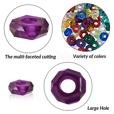 180шт 9 цвета прозрачной смолы европейские бусины RPDL-MP0001-02-1