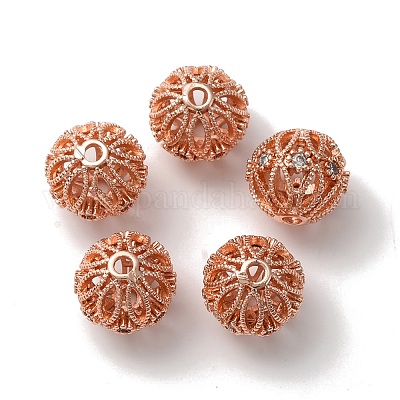 Стойки обшивки латунь микро проложить кубического циркония бусы KK-C020-03RG-1