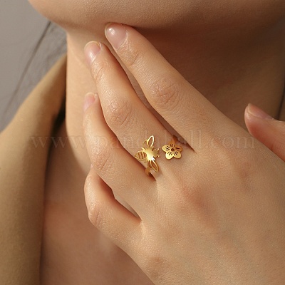 Кольца-манжеты из нержавеющей стали 304 для женщин&nbsp;LS-RJEW-K302-03G-1