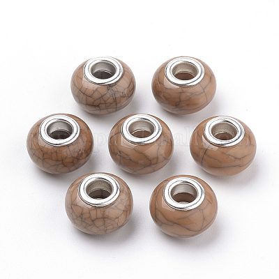 Европейские бусины из искусственной бирюзы из смолы OPDL-Q132-06-1