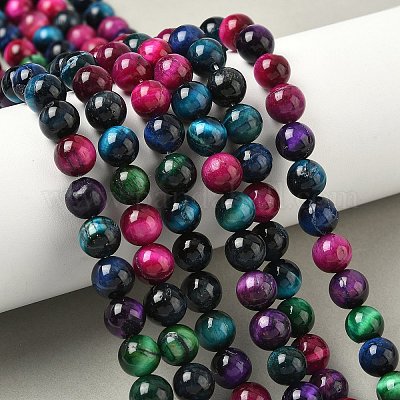 Нити из натурального тигрового глаза класса B G-F591-18-8mm-06-1