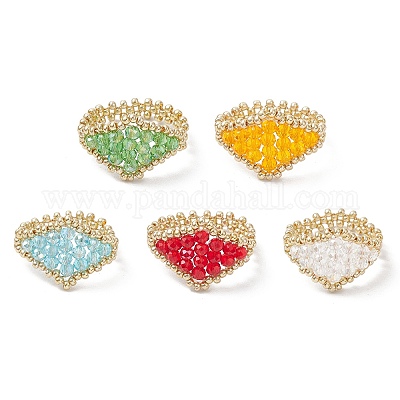 Стеклянные кольца для пальцев RJEW-MZ00030-1