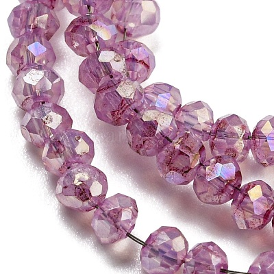 Прозрачная выпечка окрашенные стеклянные бусины нити DGLA-F002-02A-06-1