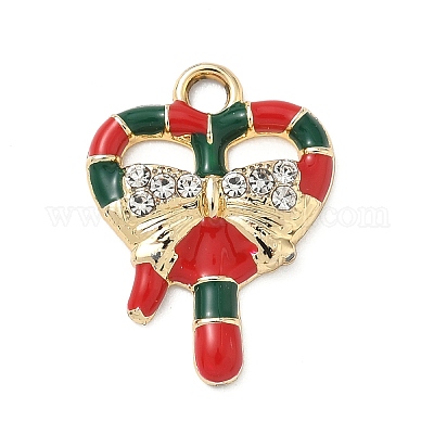 Подвески из сплава со стразами на рождественскую тематику PALLOY-P313-02C-G-1