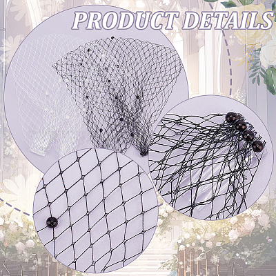 2 шт. 2-цветная полиэстеровая сетчатая вуаль для лица DIY-GA0007-07-1