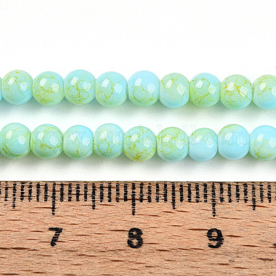 Выпечка окрашенные стеклянные бусины пряди DGLA-N003-4mm-C04-1