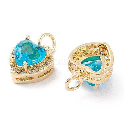 Латунные микро проложить кубического циркония подвески ZIRC-A019-14G-A-1