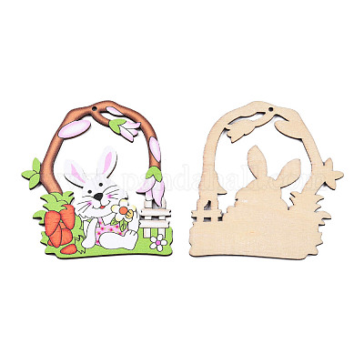 Большие подвески из дерева с односторонним принтом WOOD-N005-88-B01-1