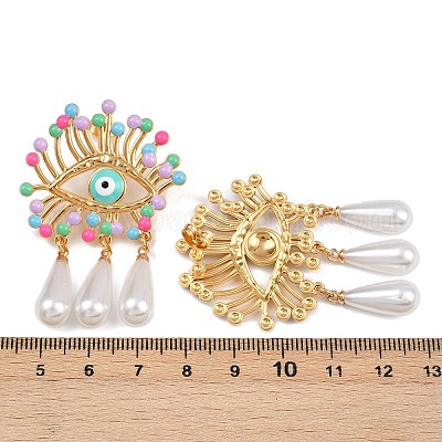 Серьги-гвоздики с подвесками в форме слезы из нержавеющей стали 304 EJEW-A138-07G-1