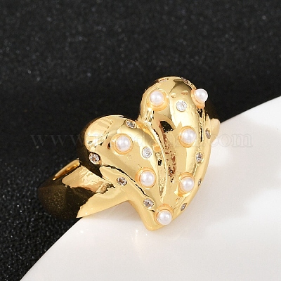 Регулируемые манжетные кольца с микропаве из кубического циркония из латуни RJEW-C139-05G-1