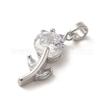 Латунные микро проложить кубического циркония подвески ZIRC-P114-04P-1