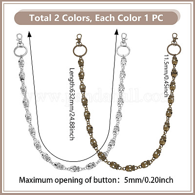 2 цвет тибетский стиль сплав череп соединительные подвески для джинсов брюки&nbsp;HJEW-GA00017-1