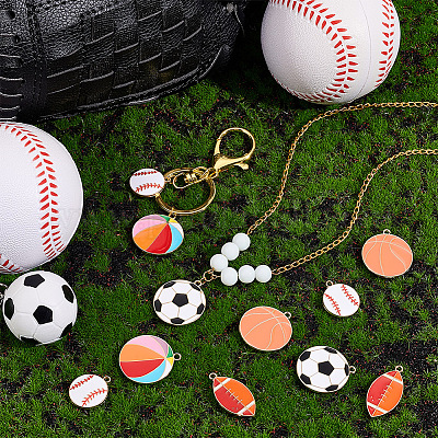 40шт 5 стиля подвески из сплава с эмалью ENAM-PH0002-86-1