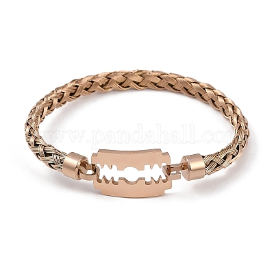 Регулируемые браслеты из нержавеющей стали 304 с вакуумным покрытием BJEW-F476-01RG-1