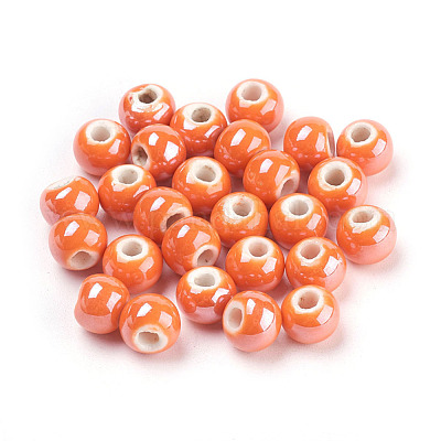 Фарфоровые бусины ручной работы PORC-D001-8mm-18-1