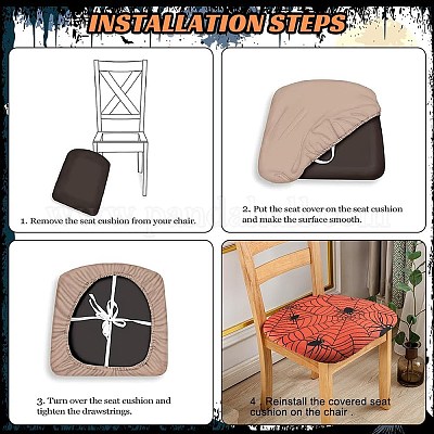 Чехол на стул из полиэстера на Хэллоуин AJEW-WH20005-15B-1