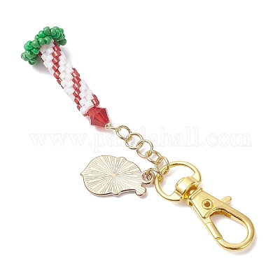 3 шт. 3-цветная рождественская 3D-свеча из стеклянных бусин и эмалированный сплав HJEW-MZ00396-1