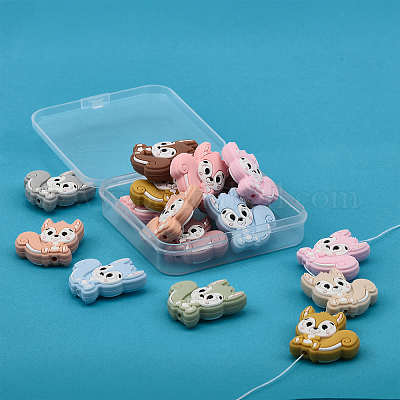 20 шт. 10-цветные бусины из пищевого экологически чистого силикона в виде белки SIL-GL0001-02-1