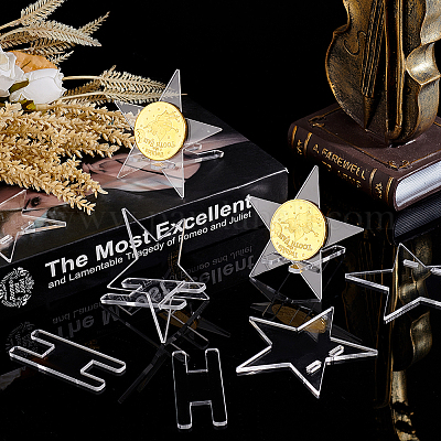 12 комплект звездных прозрачных акриловых подставок для памятных монет ODIS-FG0001-72-1