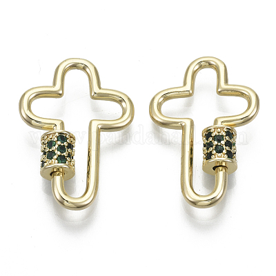 Латунь микропаве кубический цирконий винт карабин подвески с замком KK-R136-070B-NF-1