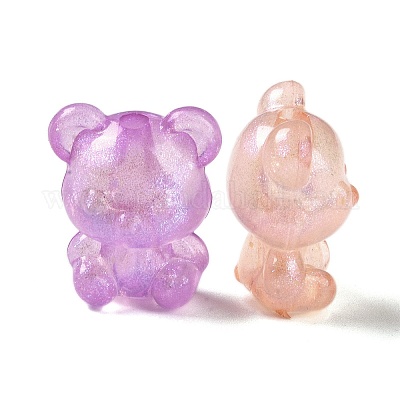 Светящиеся прозрачные акриловые бусины X-OACR-G033-06D-1