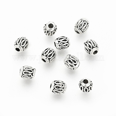 Сплавочные овальные бусины тибетского стиля &nbsp;PALLOY-P184-04AS-RS-1