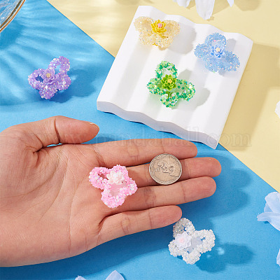 6шт 6 цвета непрозрачные акриловые бусины SACR-TA0001-53-1