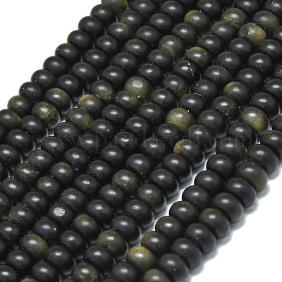 Естественный золотистый отлив обсидиан бисер пряди G-P575-A29-8x5mm-1