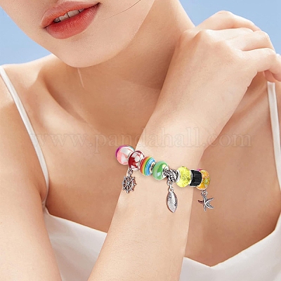 Европейские бусины из смолы 15 цвета RESI-YW0001-91-1