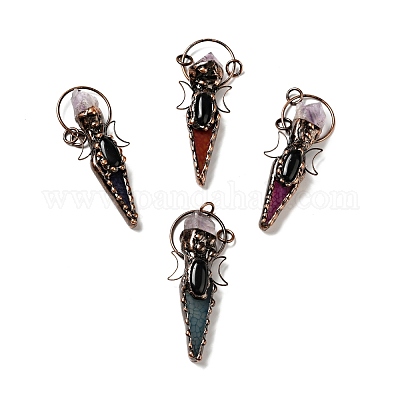 Натуральные аметистовые самородки и большие остроконечные подвески из окрашенного агата G-D468-16R-1