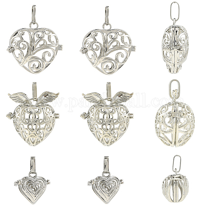 6 шт. подвески-клетки из латуни и сплава в двух стилях&nbsp;FIND-YW0011-82-1