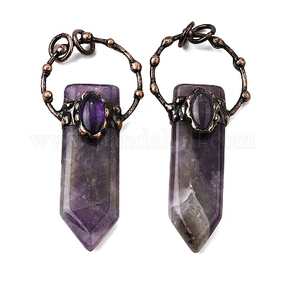 Большие подвески в форме меча из натурального аметиста G-Q350-07I-1