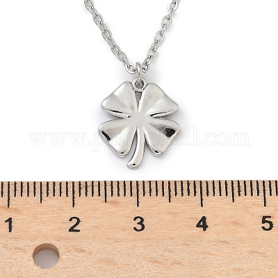 Ожерелья с подвесками из нержавеющей стали 304 с клевером NJEW-M109-01P-1