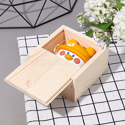 Wholesale OLYCRAFT 4PCS Unfinished Wood Box Natural Wooden Boxes with Slip  Top Unfinished Wood Gift Box for Crafts Arts Hobbies - 3.5 x 3.5 