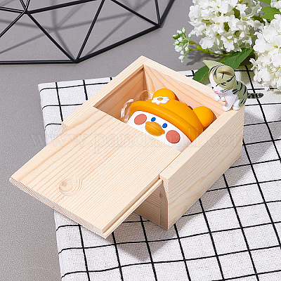 Wholesale OLYCRAFT 4PCS Unfinished Wood Box Natural Wooden Boxes