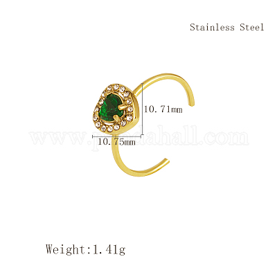 Кольца-манжеты из нержавеющей стали с микропаве из кубического циркония для женщин OE2673-3-1